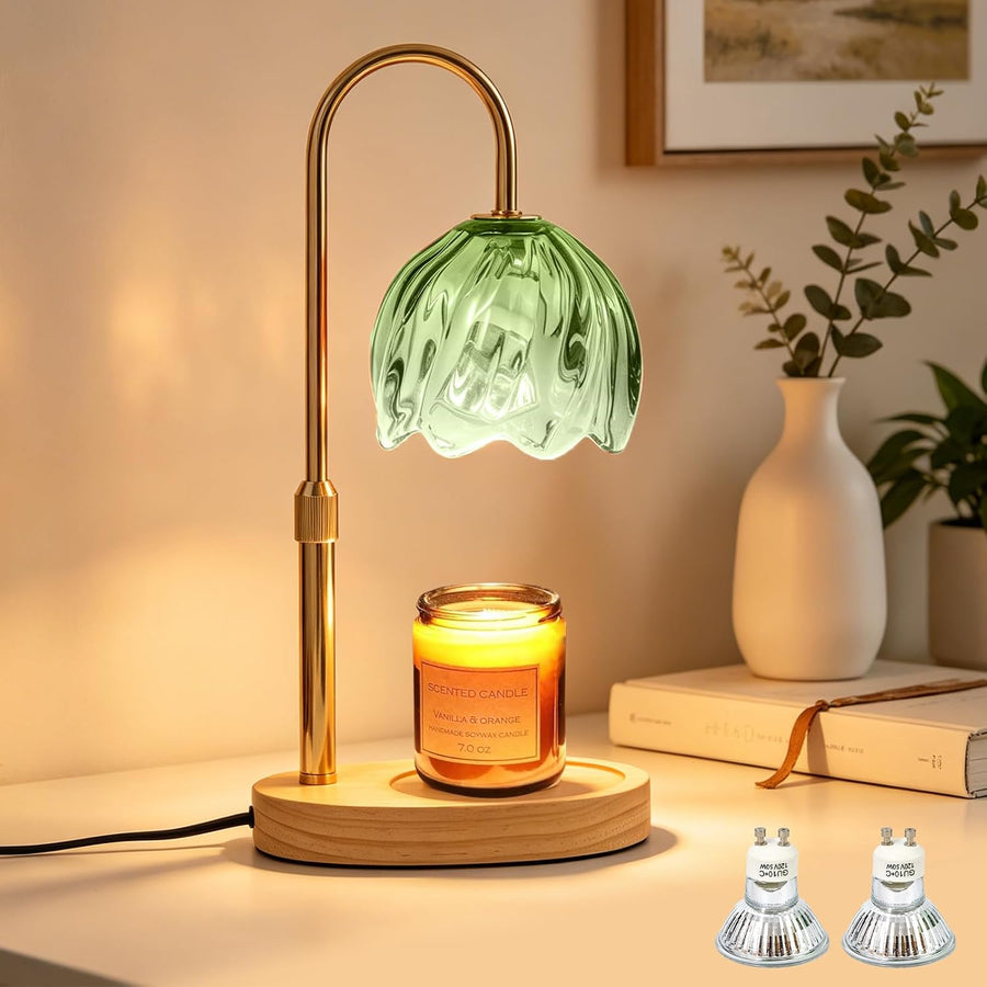 Flower Candle Warmer Lamp with Timer, Dimmable, Adjustable Height