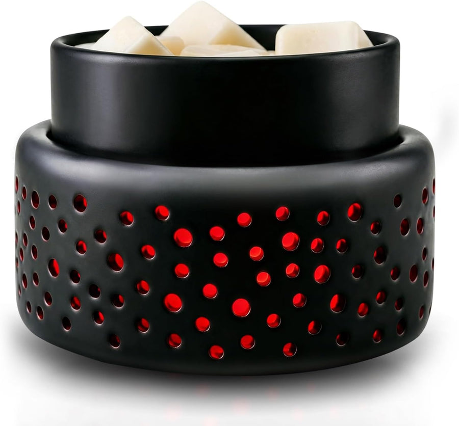 Cearmic Wax Melt Warmer - 7 Colors Changing LED Light Candle Wax Warmer for Scented Wax, Electric Fragrance Wax Melter for Home, Office, Bedroom Decor, and Gifts