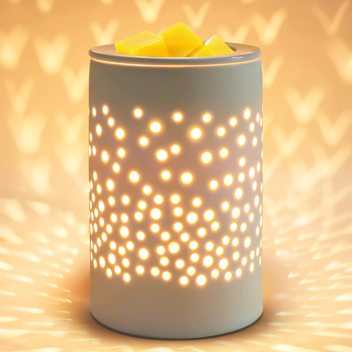 Ceramic Electric Wax Melt Warmer Candle Warmer Lamp Melt Wax Cube Melter Fragrance Warmer- Ideal Gift for Wedding, Spa and Aromatherapy
