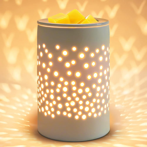 Ceramic Electric Wax Melt Warmer Candle Warmer Lamp Melt Wax Cube Melter Fragrance Warmer- Ideal Gift for Wedding, Spa and Aromatherapy