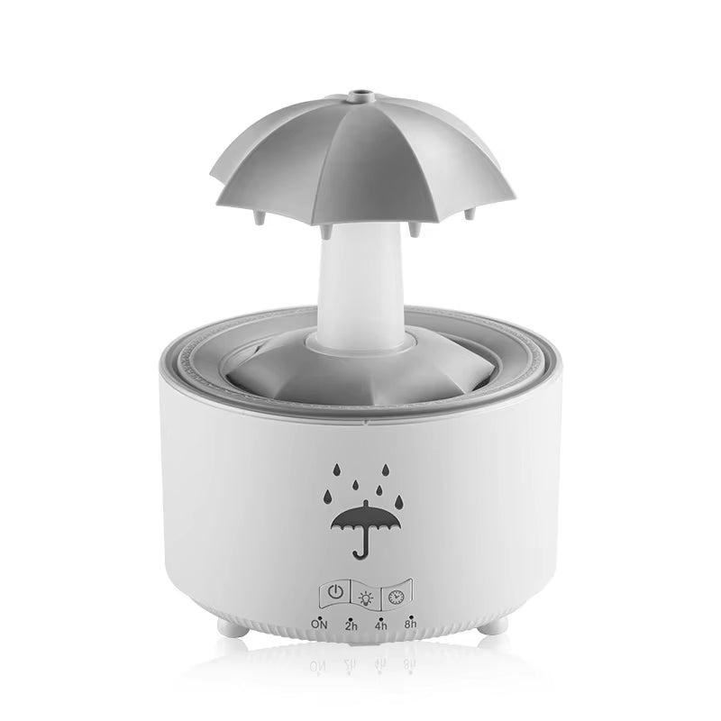 Room Umbrella Shape Aromatherapy Humidifiers 300Ml Ultrasonic Rotating Water Rain Drop Aroma Diffuser with Remote