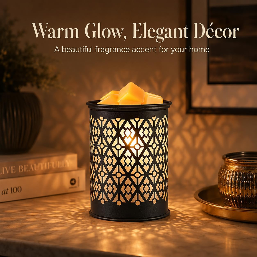 Metal Wax Warmer – Flameless Scented Wax Melter with Ambient Lighting